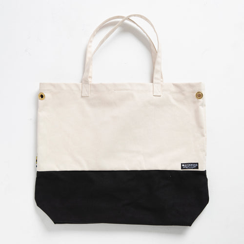 ola canvas luxury surf tote natural and black