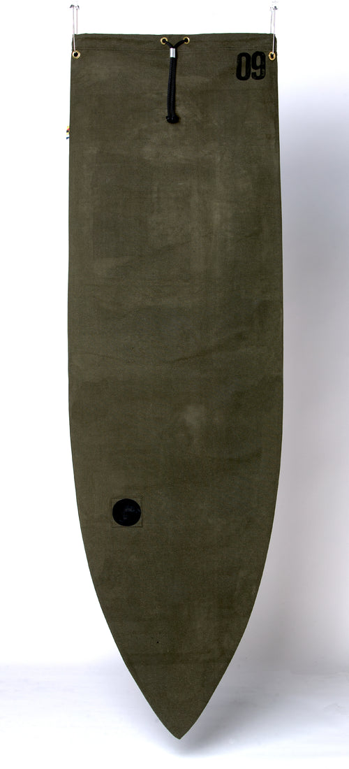 ola canvas shortboard board bag military green
