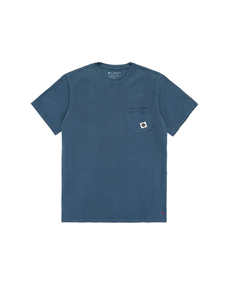 ola canvas blackball flag pocket tee stee blue