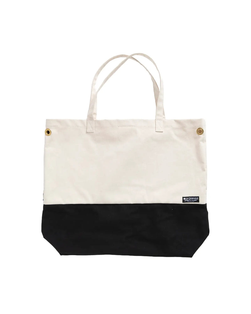 ola canvas luxury surf tote natural and black