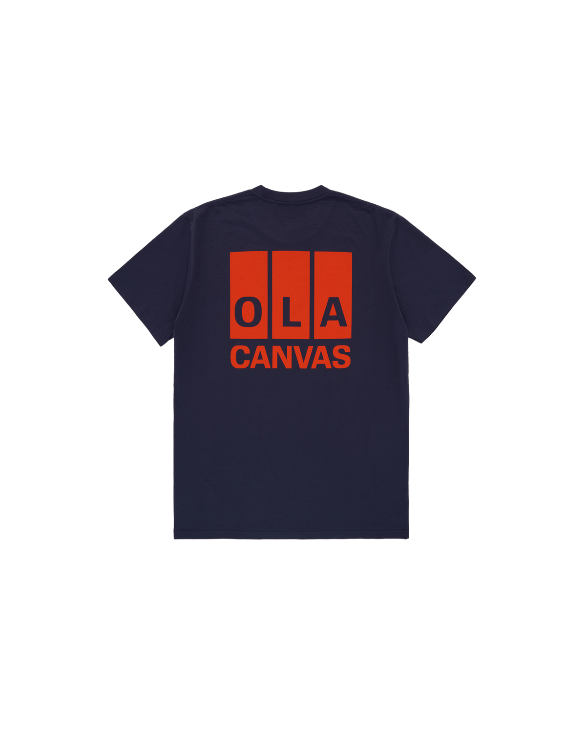 ola canvas channel tee navy back graphic