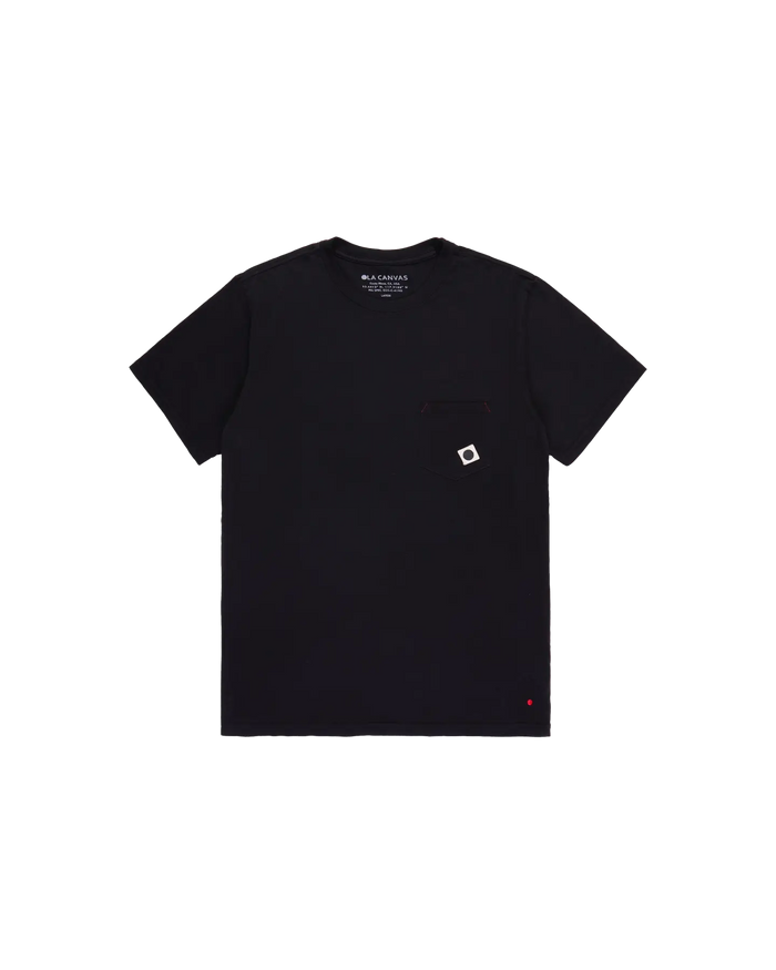 ola canvas blackball flag pocket tee color black