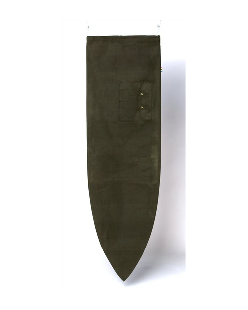 ola canvas shortboard board bag military green - back