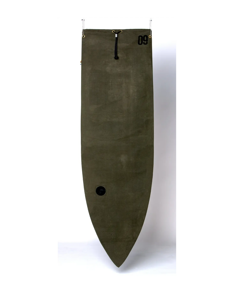 ola canvas shortboard board bag surf military green