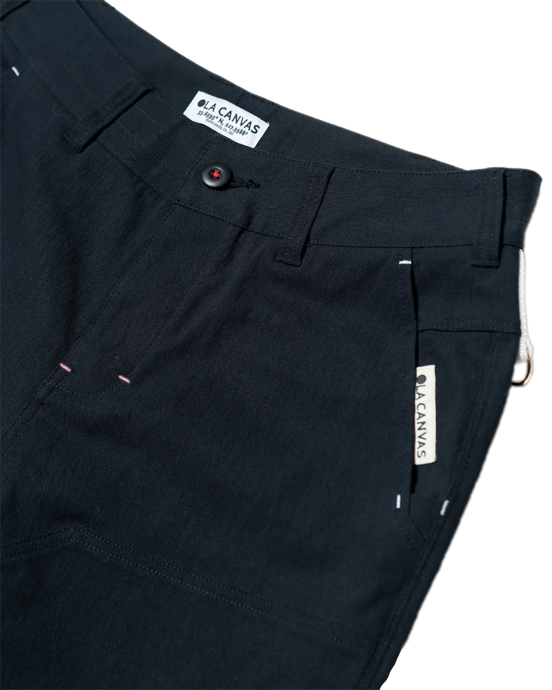 ola canvas luxury workwear utility pant black