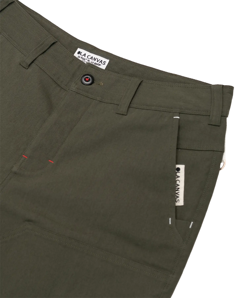 ola canvas luxury workwear utility pant cargo khaki