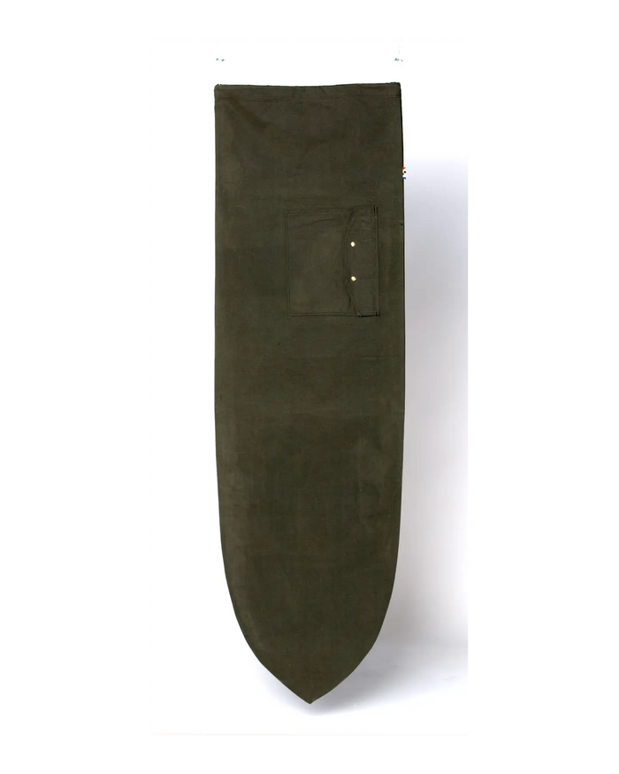 ola canvas bonzer surfboard board bag military green - back