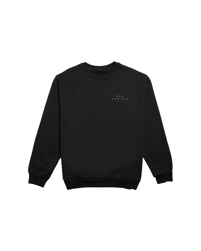 ola canvas levi crewneck fleece black front