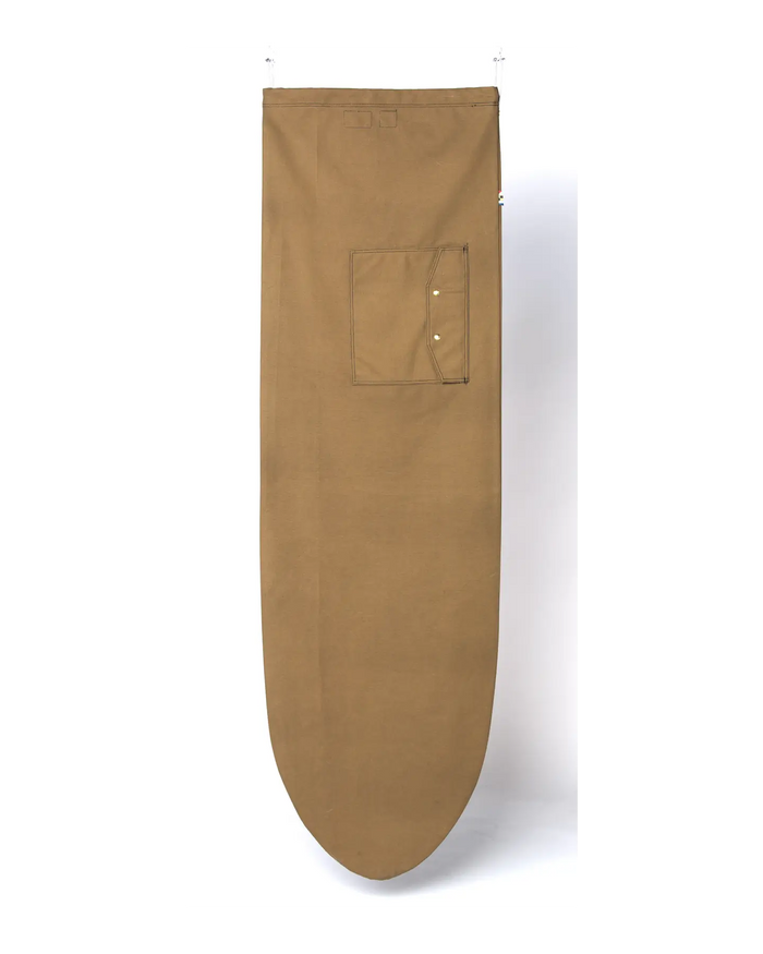 ola canvas round nose surfboard board bag ranger brown- back