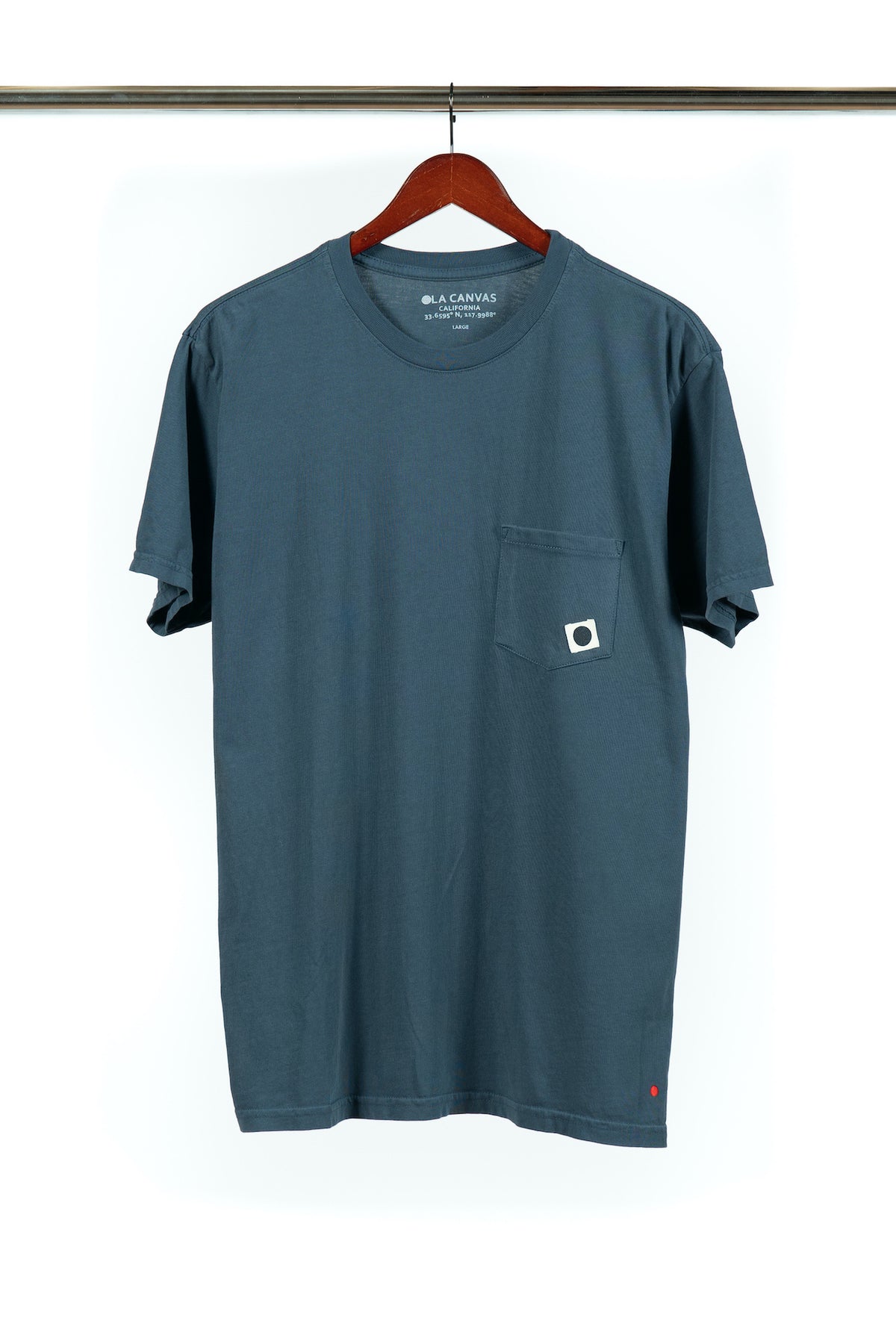 ola canvas blackball pocket tee steel blue