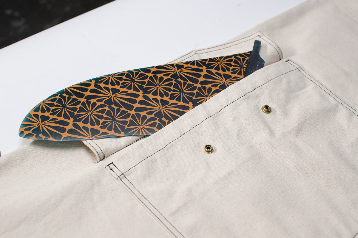 ola canvas bonzer board bag fin pocket