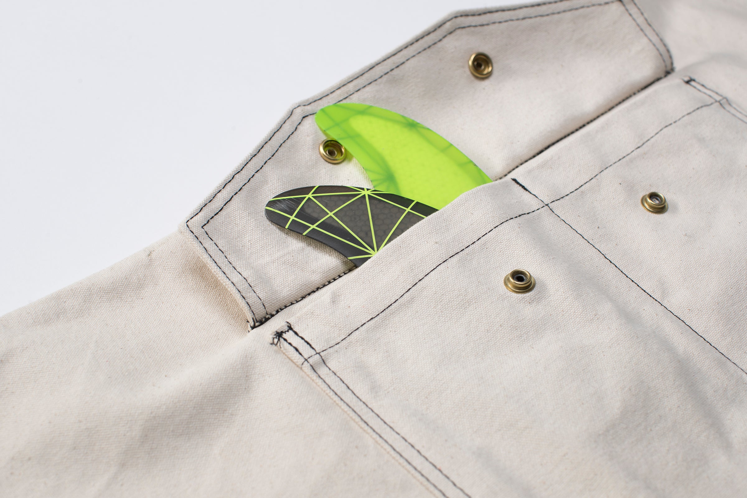 ola canvas shortboard board bag fin pocket
