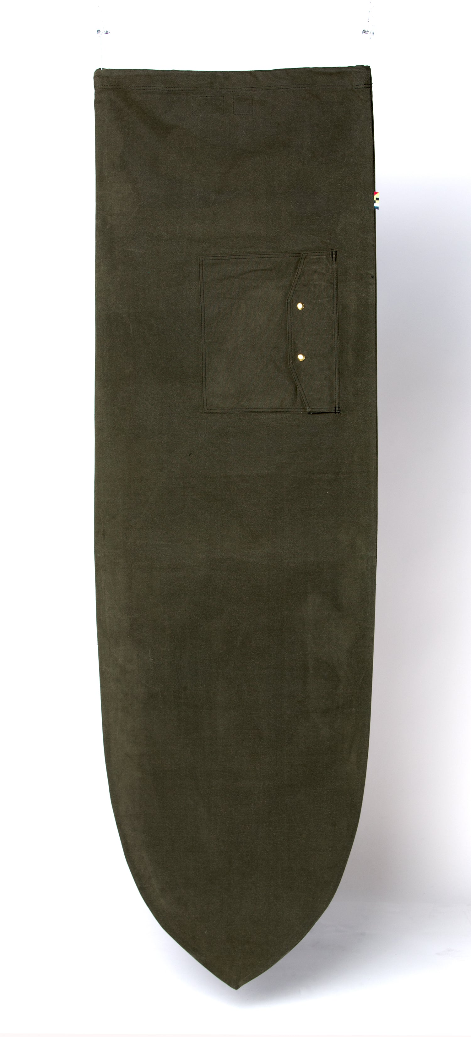 ola canvas bonzer surfboard board bag military green - back