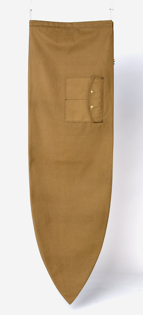 ola canvas shortboard board bag khaki brown - back