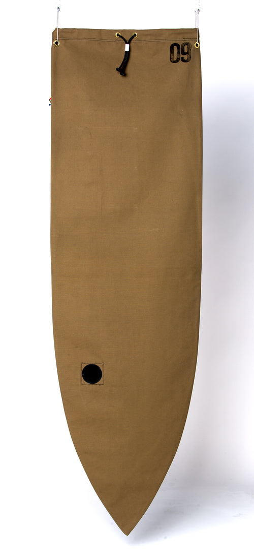 ola canvas shortboard board bag khaki brown