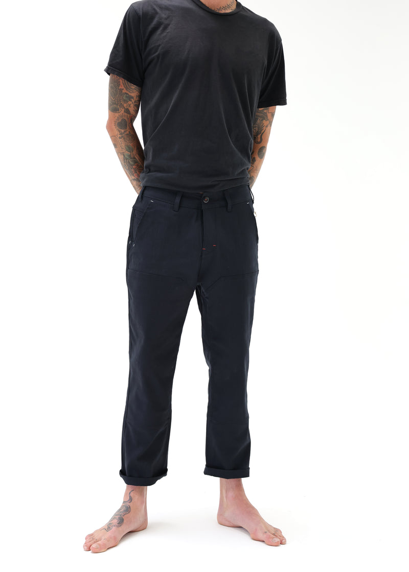 ola canvas luxury workwear utility pant black fit